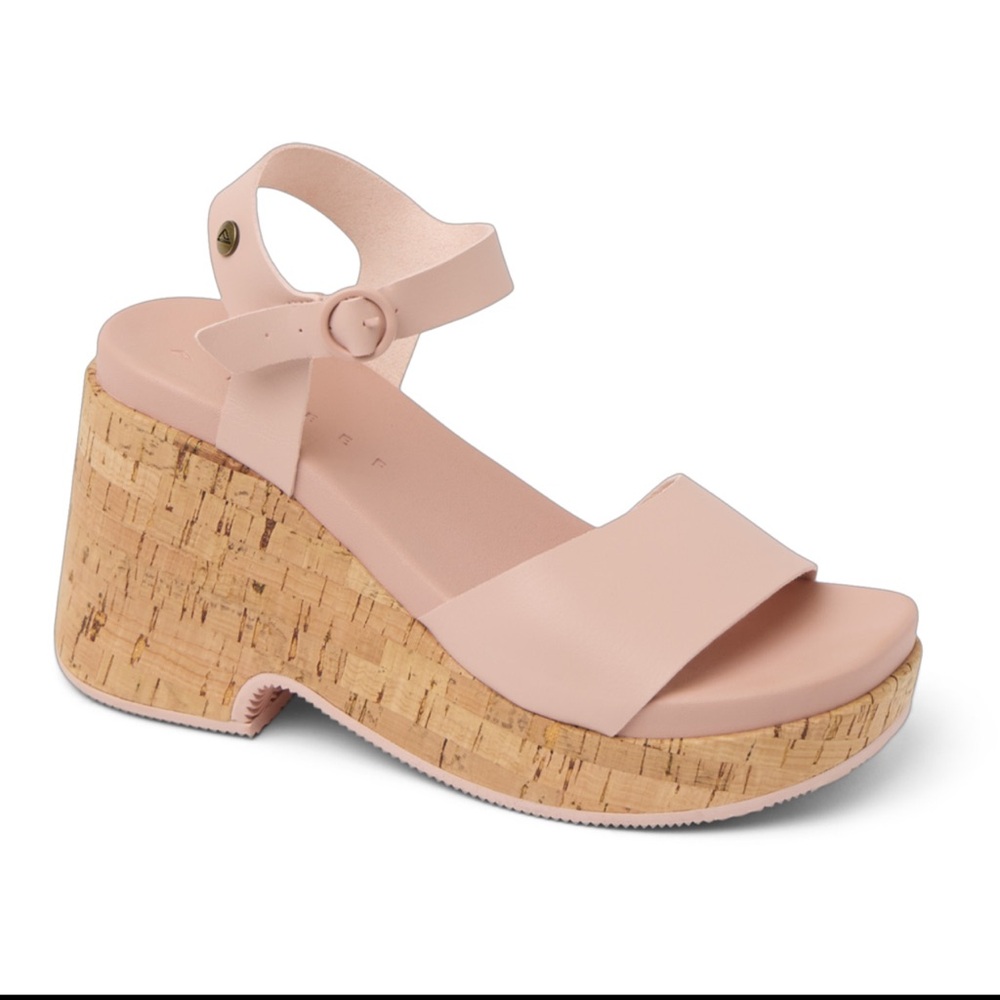 Reef Sunset Sayulita Wedge Sandals - Cameo Rose